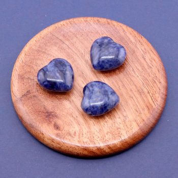 Privezak prirodni kamen Sodalit- Srce 20mm ...25KP03-A02