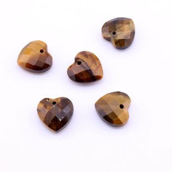 Privezak prirodni kamen Tigrovo Oko - Srce Faset 12 mm ...25KP03-B01