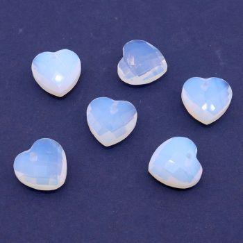 Privezak sintetički kamen Opalit - Srce Faset 12 mm ...25KP03-B06