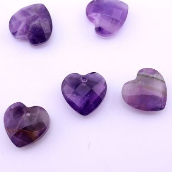 Privezak prirodni kamen Ametist - Srce Faset 12 mm ...25KP03-B07