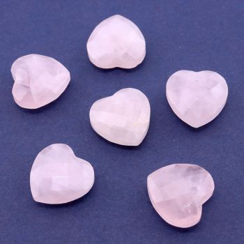 Privezak prirodni kamen Rozen Kvarc - Srce Faset 12 mm ...25KP03-B08