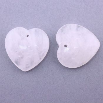 Privezak prirodni kamen Gorski Kristal -Srce 35 mm ...25KP04-02