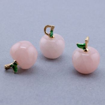 Privezak prirodni kamen Rozen Kvarc - Jabuka 14*10 mm ...25KP06-06