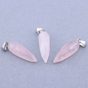 Privezak prirodni kamen  Rozen Kvarc - 22*8 mm ...25KP07-02