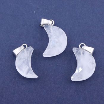 Privezak prirodni kamen  Gorski Kristal- Moon 10*16 mm Faset...25KP09-02