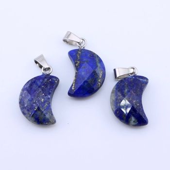 Privezak prirodni kamen Lapis Lazuli  - Moon 10*16 mm Faset...25KP09-04