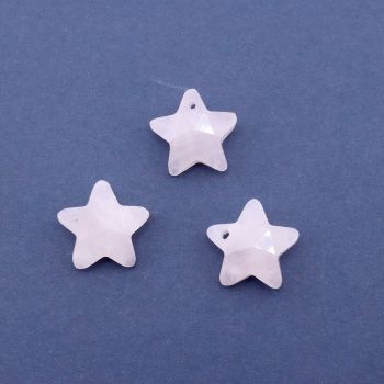 Privezak prirodni kamen   Rozen Kvarc- Star 14*14 mm Faset...25KP10-01