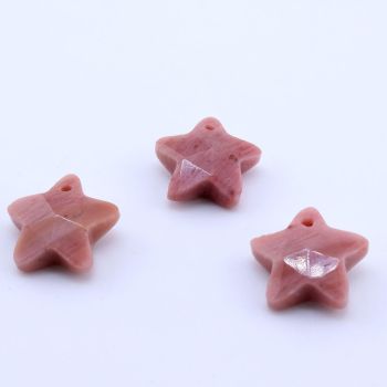 Privezak prirodni kamen Rodonit  - Star 14*14 mm Faset...25KP10-03