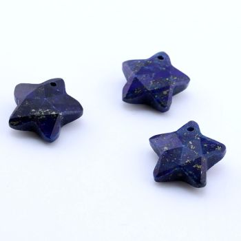 Privezak prirodni kamen  Lapis Lazuli - Star 14*14 mm Faset...25KP10-05