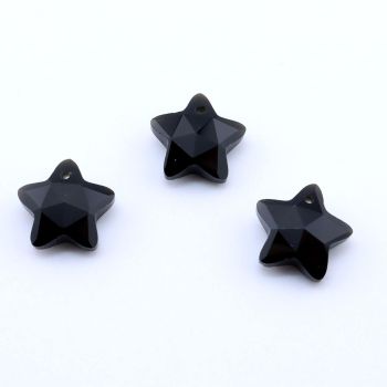 Privezak prirodni kamen Crni Ahat  - Star 14*14 mm Faset...25KP10-07