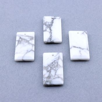 Privezak prirodni kamen Beli Howlite- 13*25 mm Faset...25KP12-02