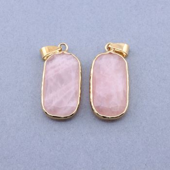 Privezak prirodni kamen Rozen Kvarc - 15*32*5 mm...25KP15-02