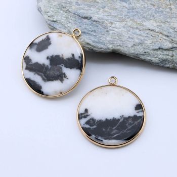 Privezak prirodni kamen Zebra Jaspis -  30*2 mm Gold...25KP17-01