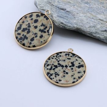 Privezak prirodni kamen Jaspis Dalmatinac -  30*2 mm Gold...25KP17-06