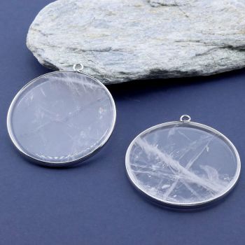 Privezak prirodni kamen Gorski Kristal-  40*2 mm Silver...25KP18-02