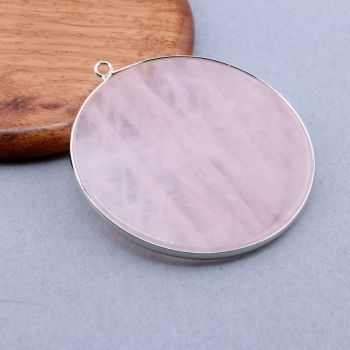 Privezak prirodni kamen Rozen Kvarc -  50*2 mm Silver...25KP19-01