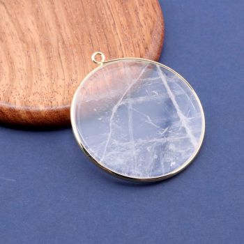 Privezak prirodni kamen Gorski Kristal-  40*2 mm Gold...25KP20-02