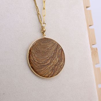 Privezak prirodni kamen Pejzažni Jaspis-  50*2 mm Gold...25KP21-02