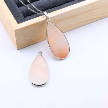 Privezak prirodni kamen Peach Kvarc-  21*45 mm Silver...25KP22-07