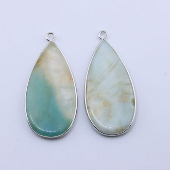 Privezak prirodni kamen Amazonit-  21*45 mm Silver...25KP22-09