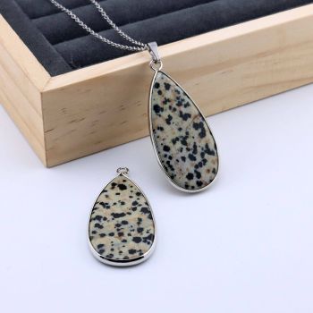 Privezak prirodni kamen Jaspis Dalmatinac-  21*45 mm Silver...25KP22-10