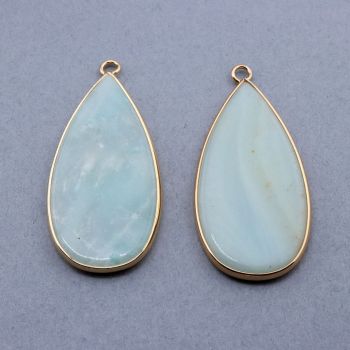 Privezak prirodni kamen Amazonit-  21*45 mm Gold...25KP22G-06