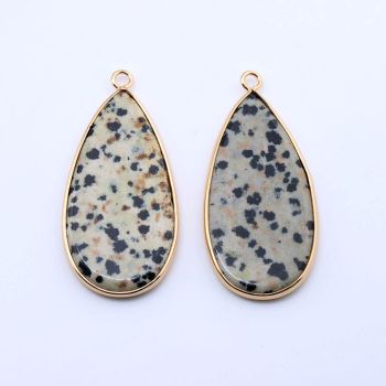 Privezak prirodni kamen Jaspis Dalmatinac-  21*45 mm Gold...25KP22G-07