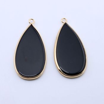 Privezak prirodni kamen Crni Ahat -  21*45 mm Gold...25KP22G-12