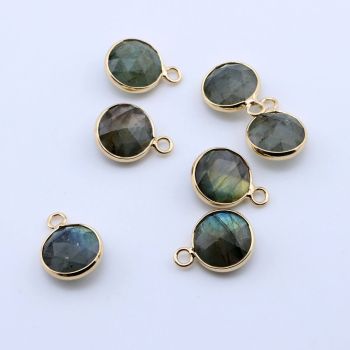 Privezak prirodni kamen Labradoritt- 11 mm Gold...25KP25B-02