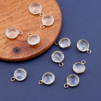 Privezak prirodni kamen Gorski Kristal- 16 mm Gold...25KP24-B06