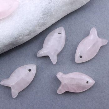 Privezak prirodni kamen Rozen Kvarc-Fish 12*22 mm ...25KP29-07