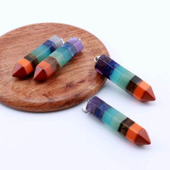 Privezak prirodni kamen mix - čakra 10*42 mm ...25KP30