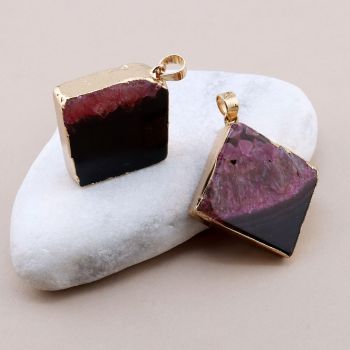 Privezak prirodni kamen Ahat sa legurom metala...23KP102