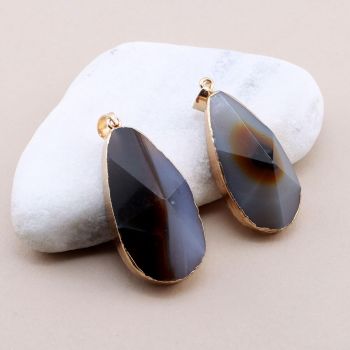 Privezak prirodni kamen Ahat sa legurom metala...23KP106