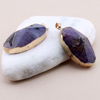 Privezak prirodni kamen Ahat sa legurom metala...23KP110