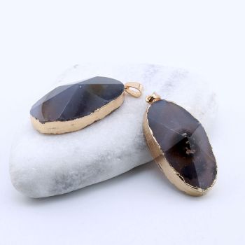 Privezak prirodni kamen Ahat sa legurom metala...23KP112