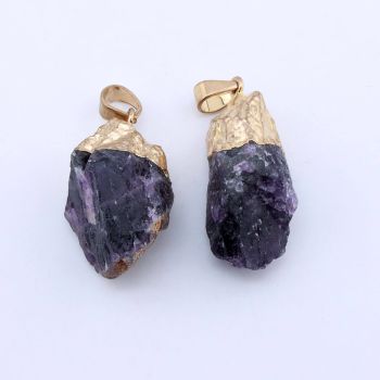 Privezak prirodni kamen Ametist sa legurom metala...23KP130