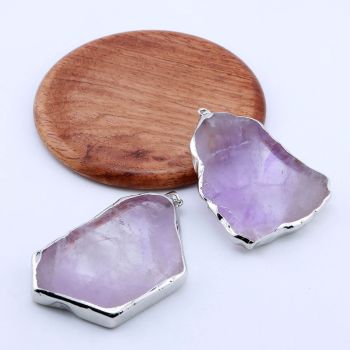 Privzak prirodni kamen Ametist sa legurom metala ...23KP150