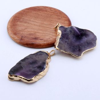 Privzak prirodni kamen Ametist sa legurom metala ...23KP154