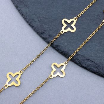 304 Stainless Steel lanac 2.5x2x0.5mm, link:17x13x0.6mm Gold...SSL-P254-10G-5m