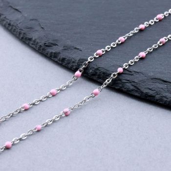 304 Stainless Steel Lanac 2x1.5x0.5mm Pink...SSL-H004-02I-10m