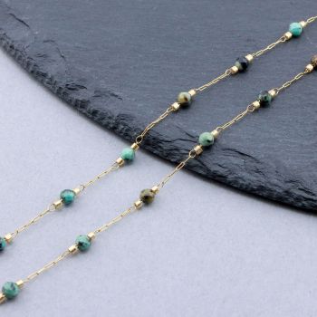 304 Stainless Steel Lanac, Afrički Tirkiz,  2x0.7-3x0.2-3mm Gold...SSL-P016-11G-10m