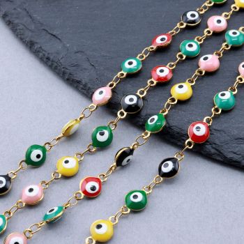 Handmade 304 Stainless Steel Lanac 11x6x3 mm Gold...SSL-I004-08G-5m