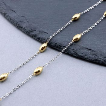 304 Stainless Steel lanac 2x1.5x0.3mm, 7x4mm...SSL-I020-02A-10m