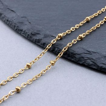 340 Stainless Steel Lanac  2.5x2x0.5mm Gold...SSL-H020-02G-10m