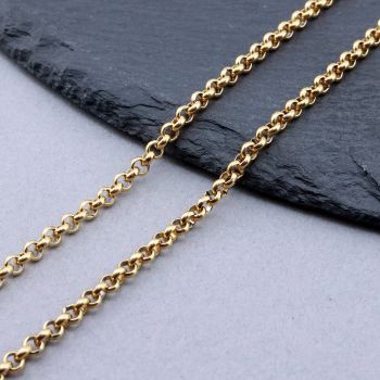 304 Stainless Steel Gold Rolo Lanac 3x1.1 mm Gold...SSL-S001-02D-10m