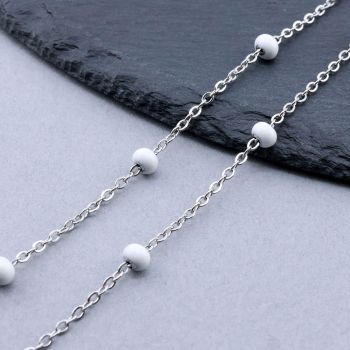 304 Stainless Steel lanac 2.4x2x0.4mm enamel...SSL-E016-01D-10m