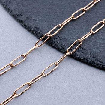 304 Stainless Steel Lanac 12x4x1mm Rose Gold...SSL-H031-02RG-10m