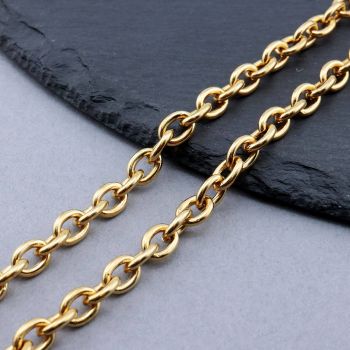 304 Stainless Steel Lanac 8x6x1.5mm Gold...SSL-O008-03G-10m