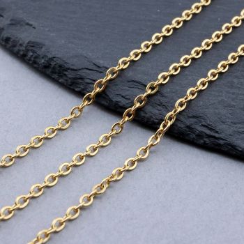 304 Stainless Steel Lanac 3x2x0.6mm Gold...SSL-R002-0.6mm-G-50m